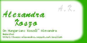 alexandra koszo business card